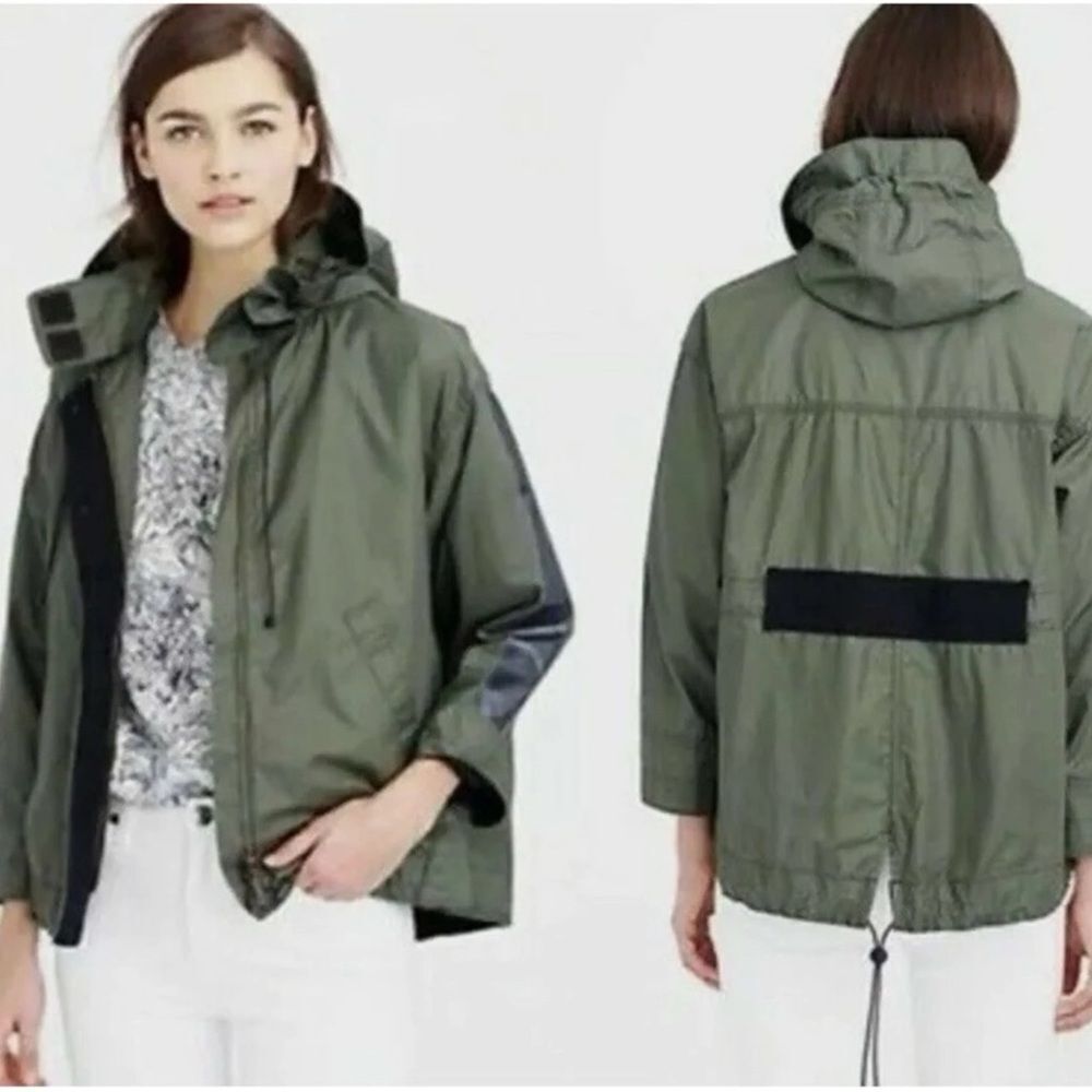 J Crew Cinched Swing Jacket Size XS Green